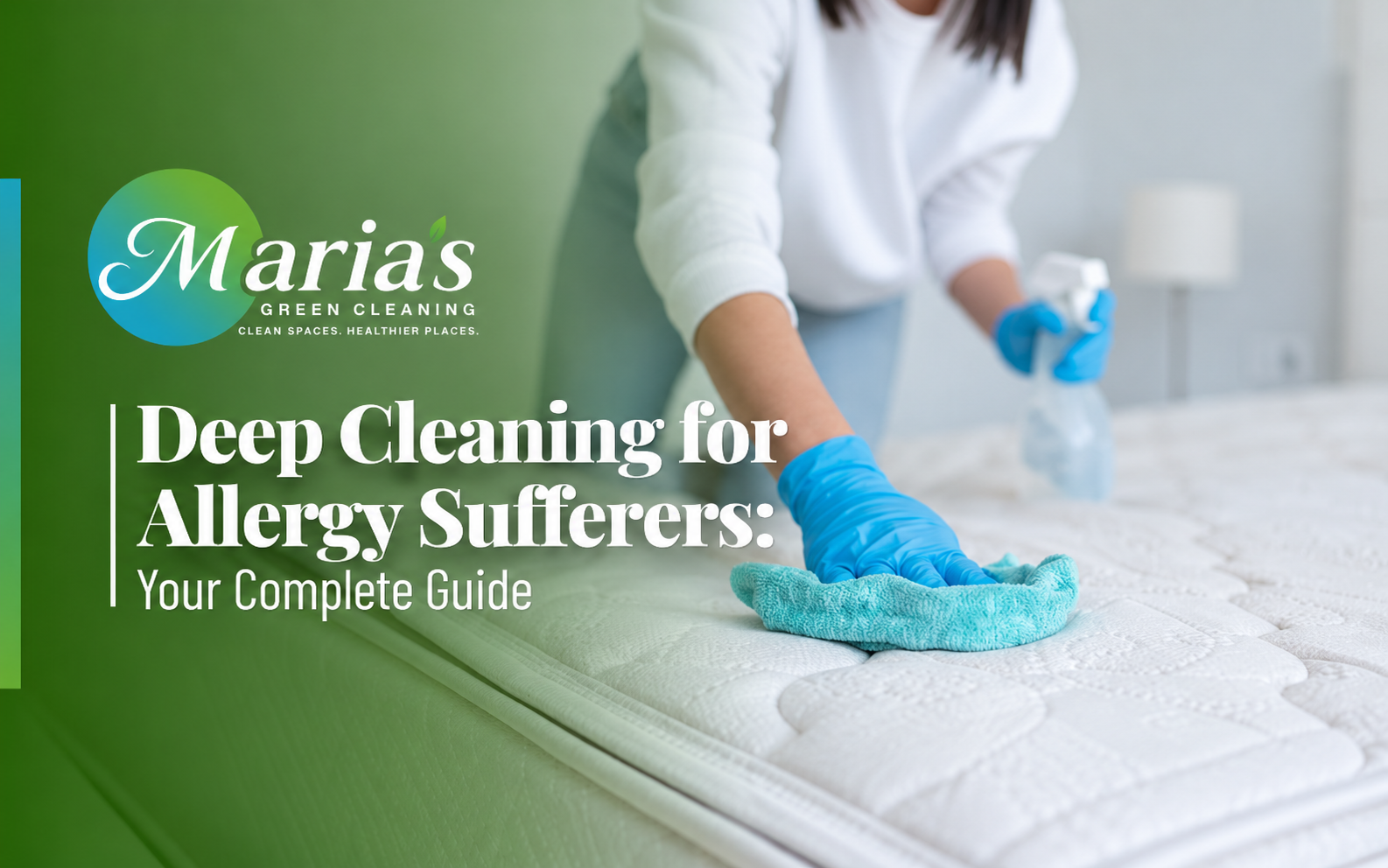 Thorough bedroom cleaning with hypoallergenic bedding and dust-free surfaces for allergy relief.