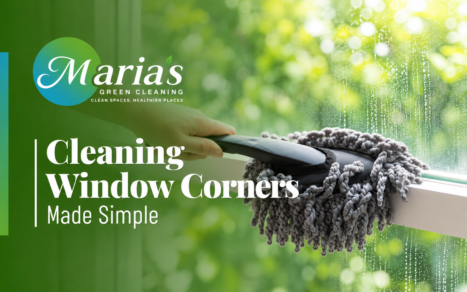 Using a soft brush to clean window corners