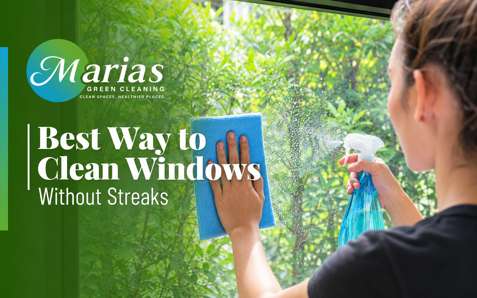 Using microfiber cloth for window cleaning