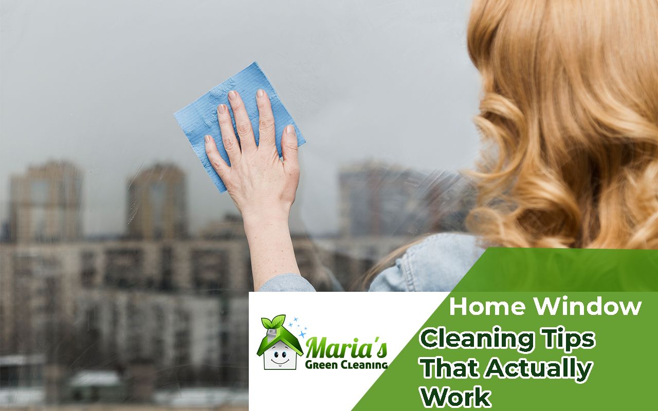 Drying clean window with microfiber cloth