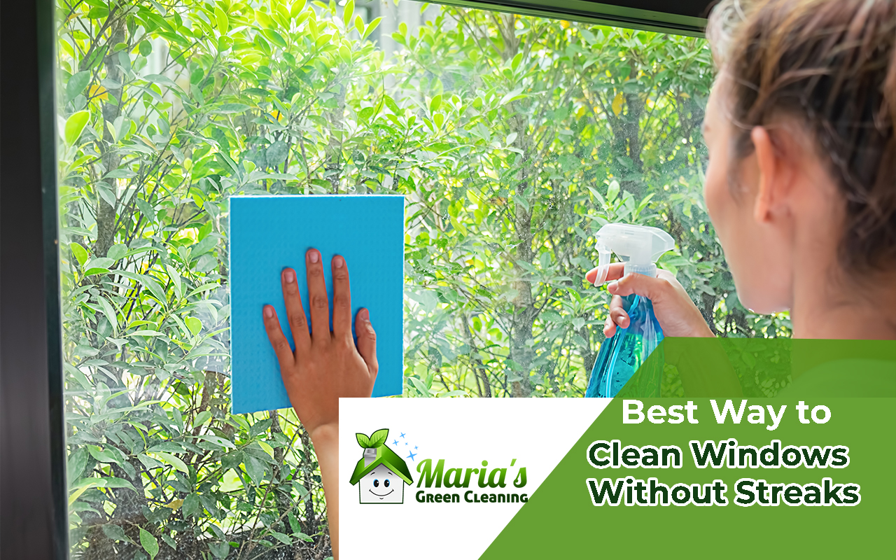 Using microfiber cloth for window cleaning