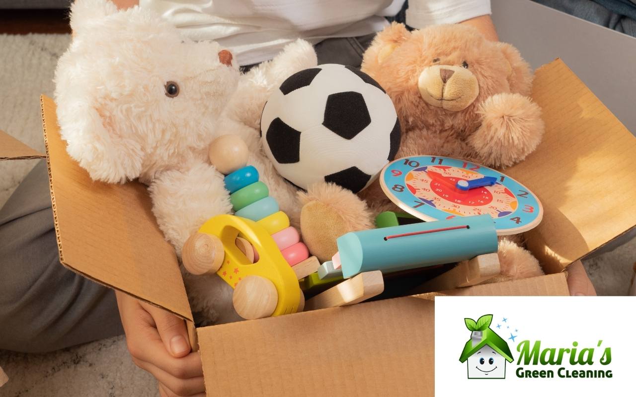 putting away unused toys and shoes during summer