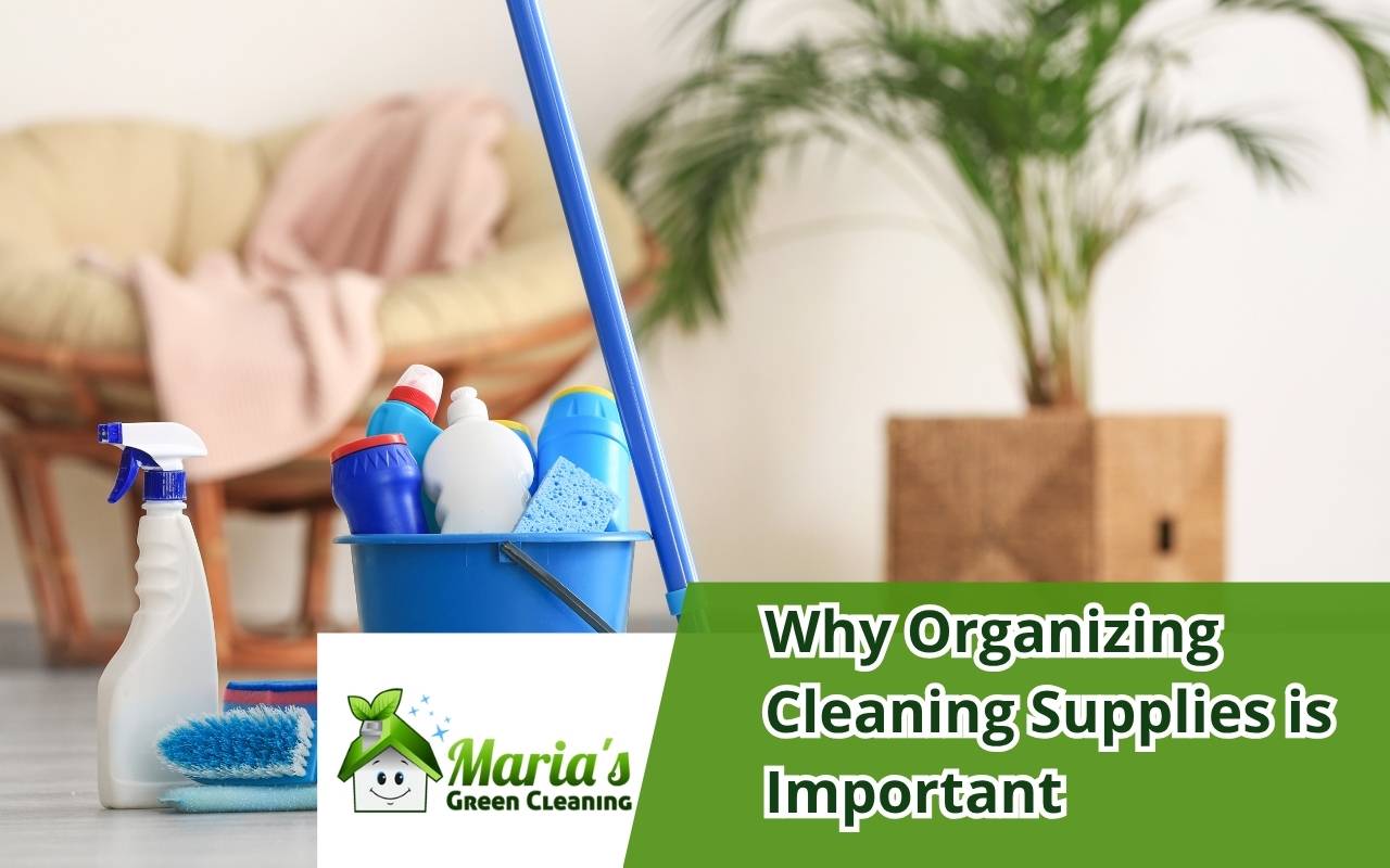 Eco-friendly cleaning supplies neatly organized