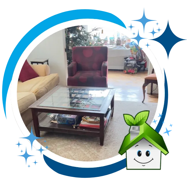 Maid service in Harrison cleaning a modern living room