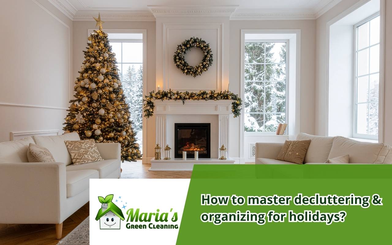 Cozy living room after decluttering & organizing for holidays