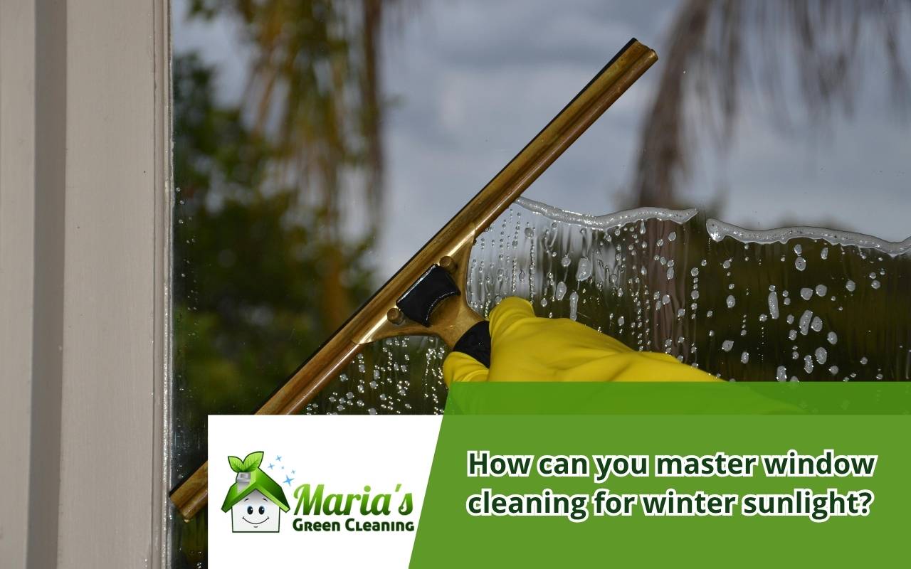 Squeegee technique for window cleaning for winter sunlight