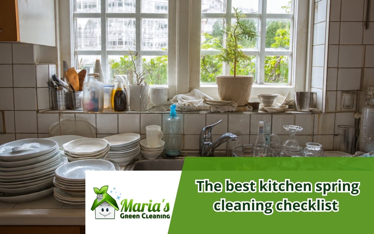 Kitchen spring cleaning checklist with a spring pantry cleaning work.