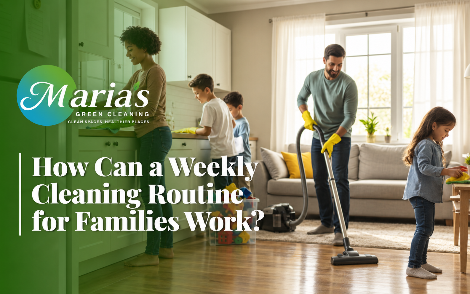 weekly cleaning routine for families with a simple chore schedule