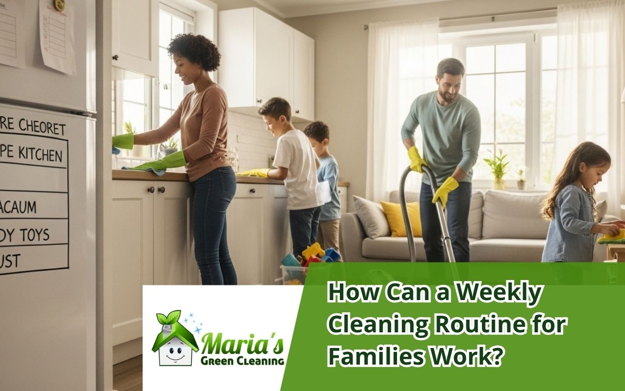 weekly cleaning routine for families with a simple chore schedule