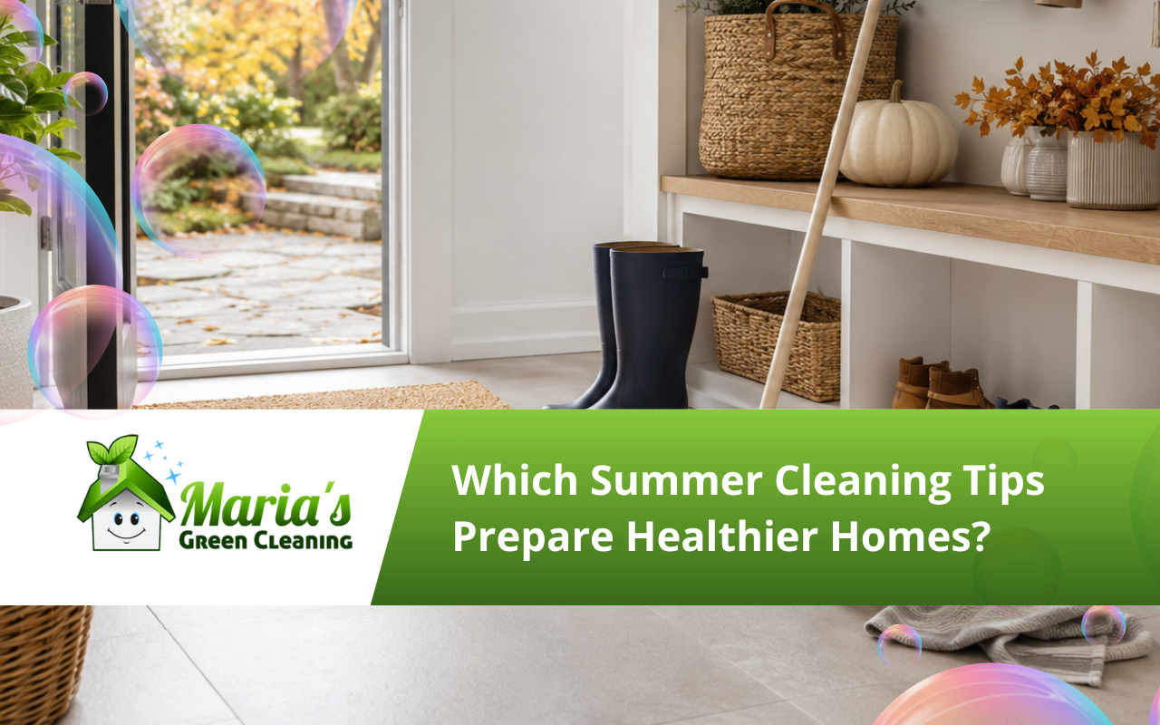 End of summer cleaning tips for a clean family entryway before fall