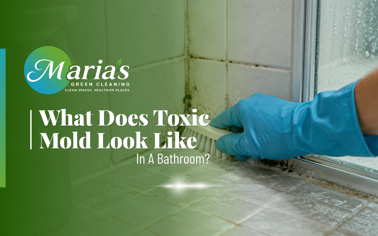 Cleaning mold from bathroom surfaces around shower tile and grout